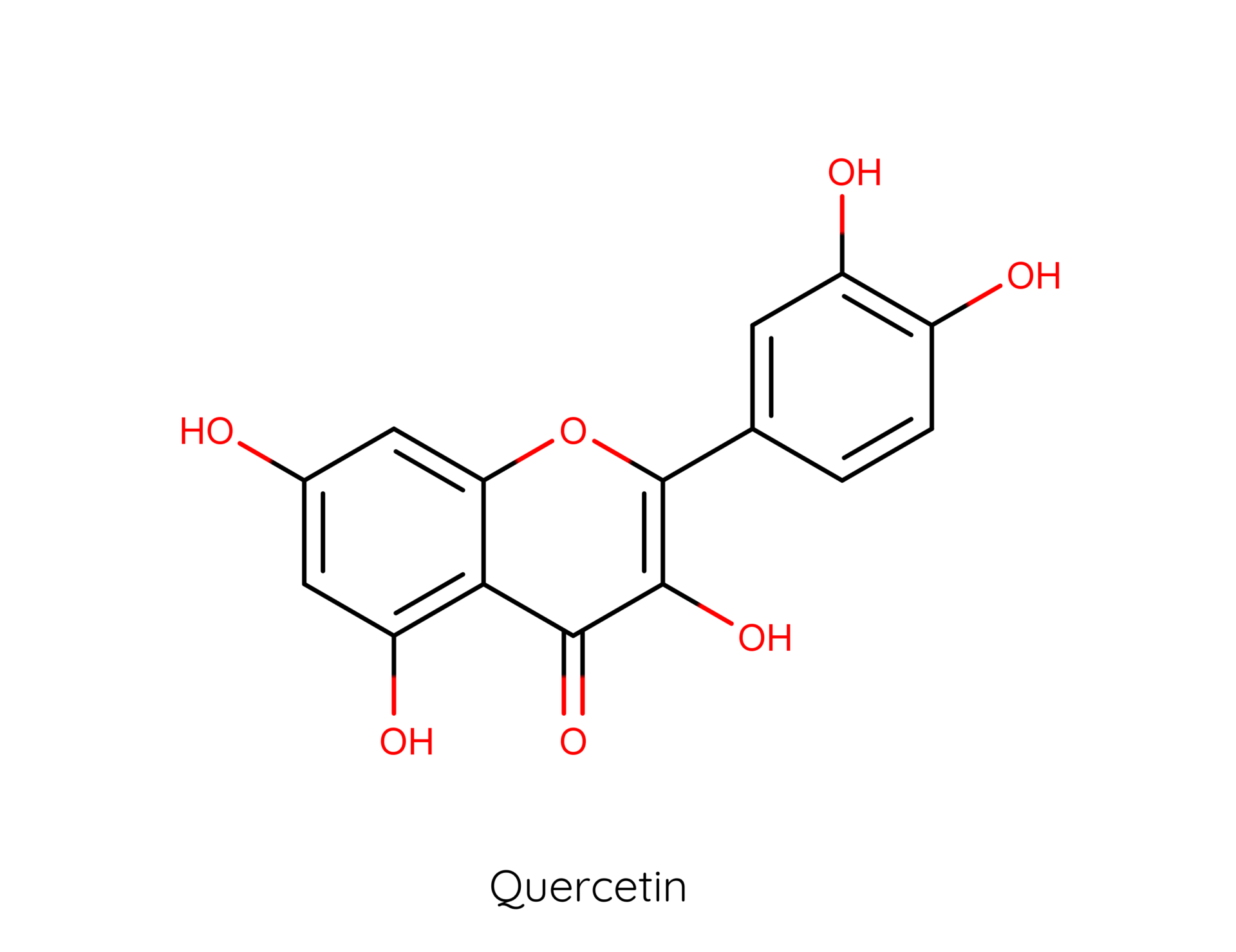 Molekül des sekundären Pflanzenstoffs Quercetin