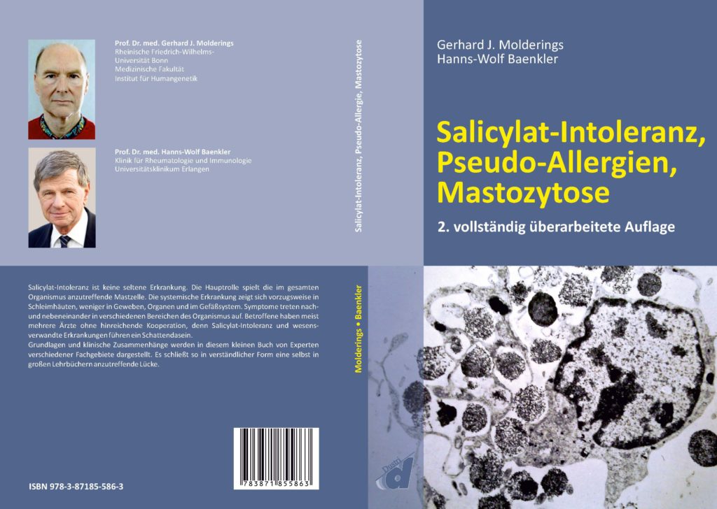 Literaturempfehlung zur Salicylatintoleranz "Salicylat-Intoleranz, Pseudo-Allergien, Mastozytose" von Prof. Molderings und Prof. Baenkler