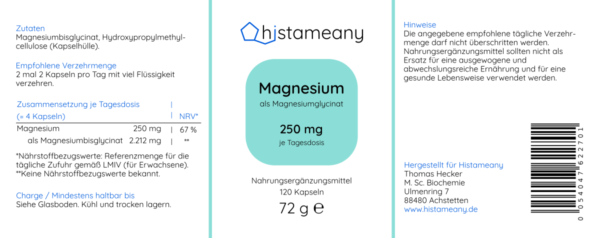 Etikett Magnesiumbisglycinat