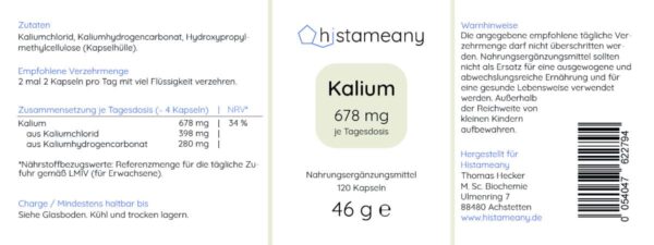 Histameany Etikett Kalium