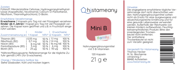 Histameany Mini B Family Etikett