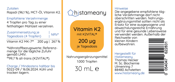 Histameany Vitamin K2 Tropfen