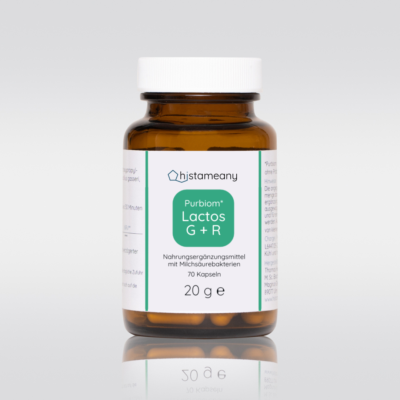 Purbiom Lactos G + R Lactobazillen L. gasseri L. rhamnosus Milchsäurebakterien Histaminintoleranz Laktosefrei Salicylatintoleranz