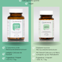 Vergleich Purbiom Lactos und Purbiom Lactos G+R Histaminintoleranz Darmkulturen Darmbakterien Milchsäurebakterien Lactobacillus